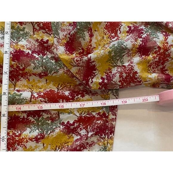 Talbots Cotton Long Sleeve Roll Tab Button Down, Fall, Trees, Autumn, Size SP - Picture 12 of 13